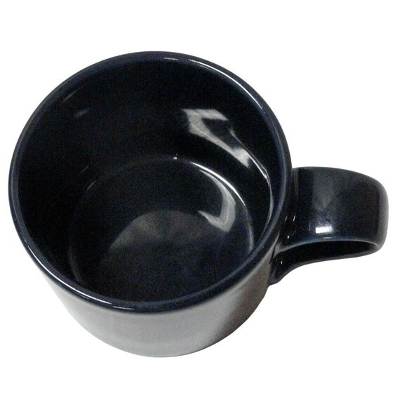 DANSK BISTRO DEMITASSE TEACUP Mug SAUCER Set Cobalt Blue Cream off White Plate - Picture 4 of 7